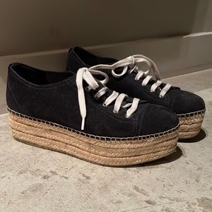 MIU MIU Size 6.5 platform espadrilles